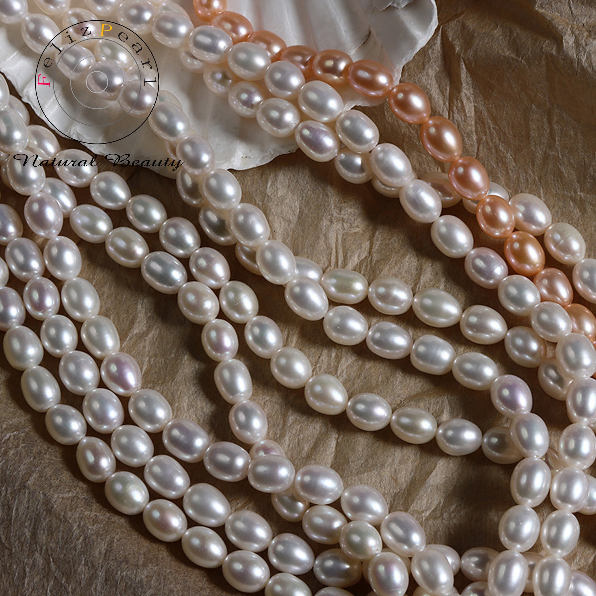 6-7mm short rice pearl strand