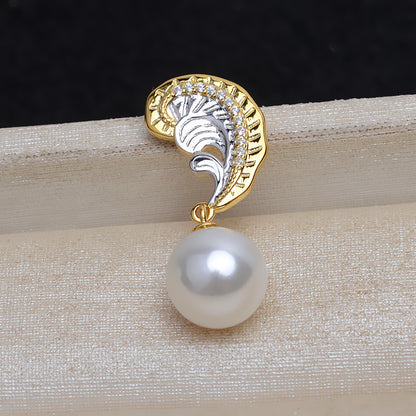 Silver Ocean Wave Pearl Pendant Setting-Pearl Jewelry Supplier - Feliz Pearl 