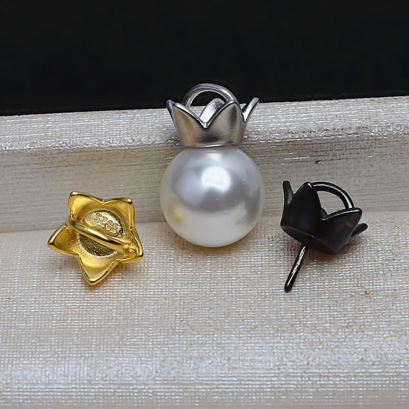 Casual Crown Pearl Pendant Setting-S925 Sterling Silver - Feliz Pearl 