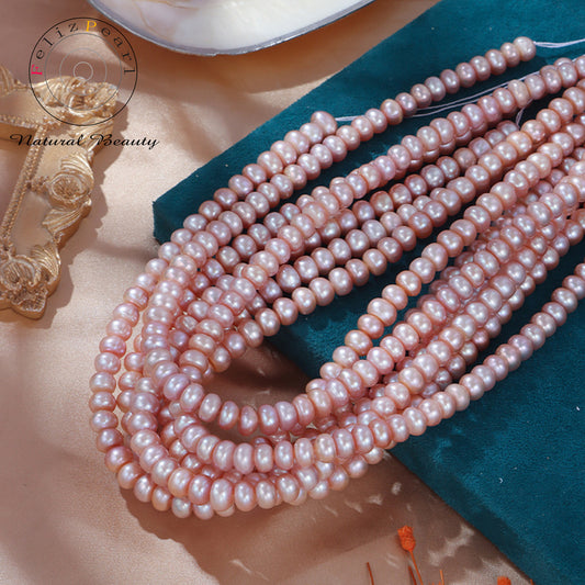 lavender button freshwater pearl strand