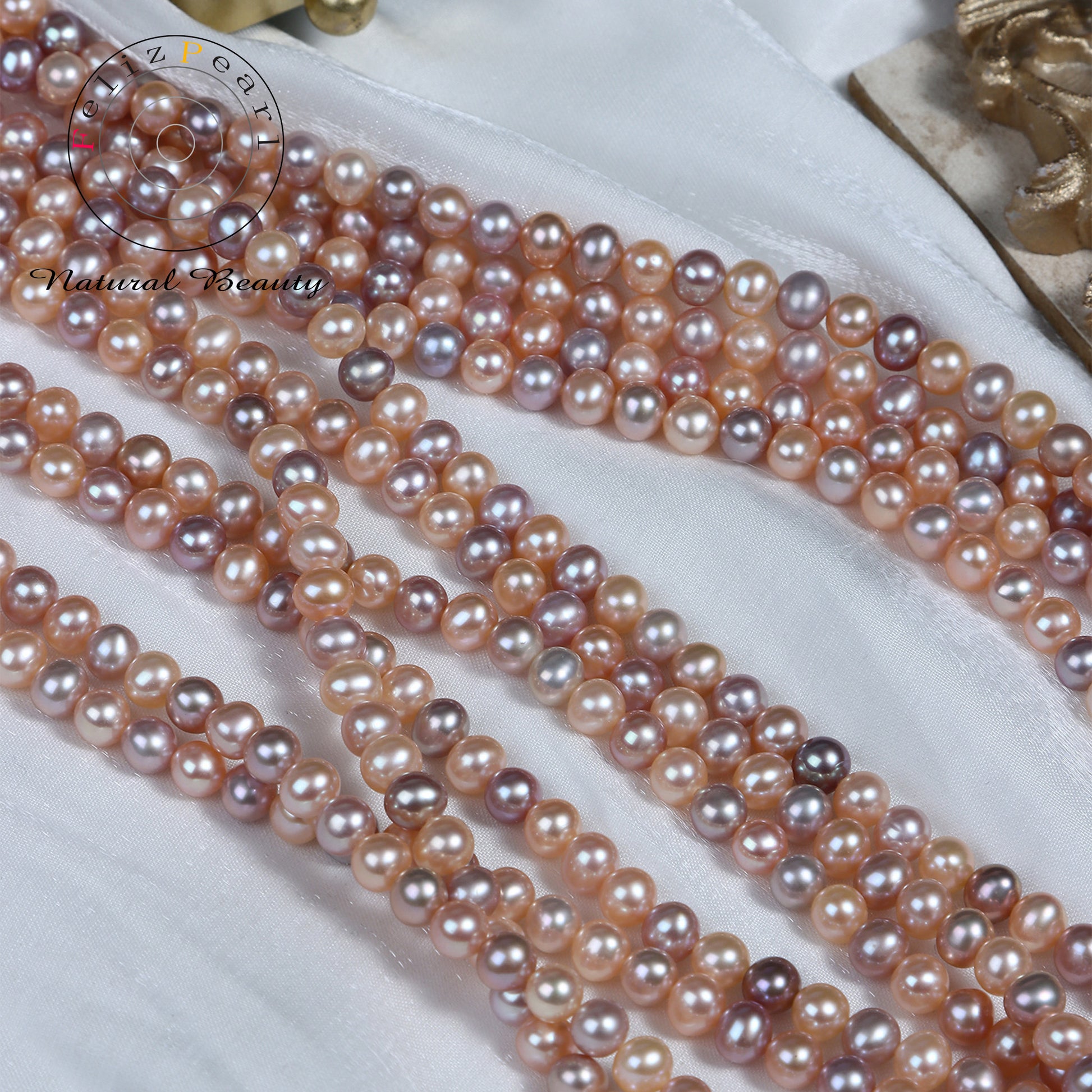 natrual color cultured pearl strands